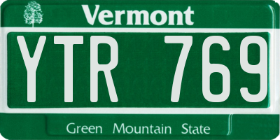 VT license plate YTR769