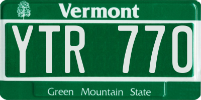 VT license plate YTR770