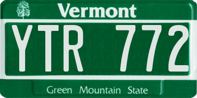 VT license plate YTR772