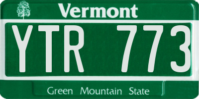 VT license plate YTR773