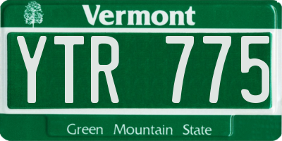 VT license plate YTR775