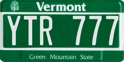 VT license plate YTR777