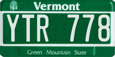 VT license plate YTR778