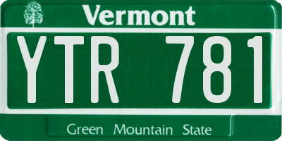 VT license plate YTR781