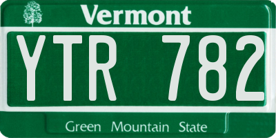 VT license plate YTR782