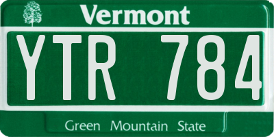 VT license plate YTR784