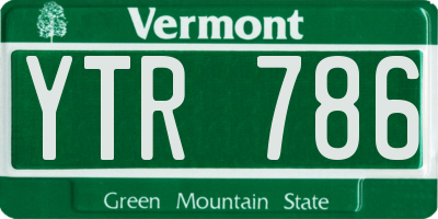 VT license plate YTR786