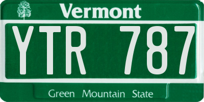 VT license plate YTR787