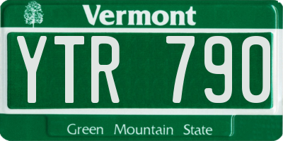 VT license plate YTR790