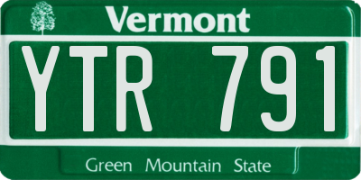 VT license plate YTR791