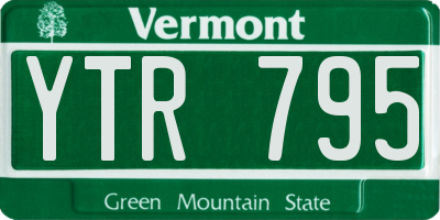 VT license plate YTR795