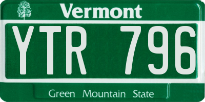 VT license plate YTR796