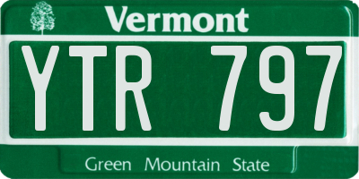 VT license plate YTR797