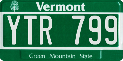 VT license plate YTR799