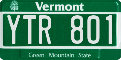 VT license plate YTR801