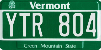 VT license plate YTR804