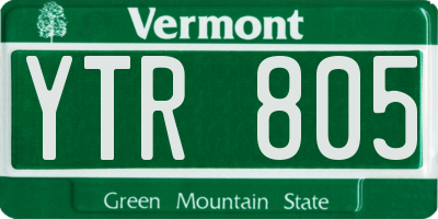 VT license plate YTR805