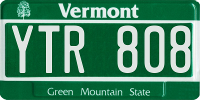 VT license plate YTR808