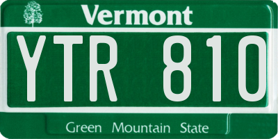 VT license plate YTR810