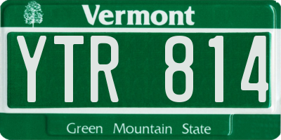 VT license plate YTR814