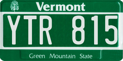 VT license plate YTR815