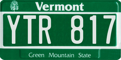 VT license plate YTR817