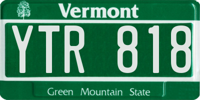 VT license plate YTR818