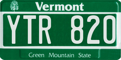 VT license plate YTR820