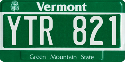 VT license plate YTR821