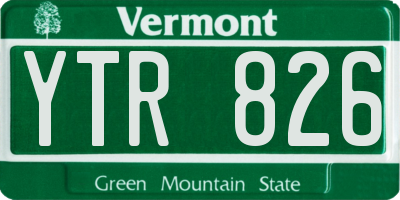VT license plate YTR826