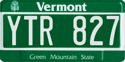 VT license plate YTR827