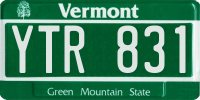 VT license plate YTR831