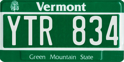 VT license plate YTR834