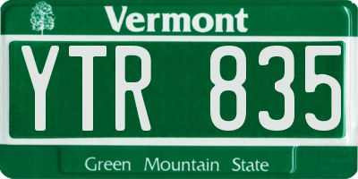 VT license plate YTR835