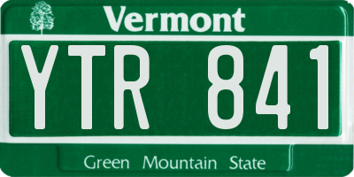 VT license plate YTR841