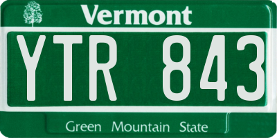 VT license plate YTR843