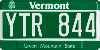 VT license plate YTR844