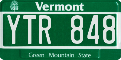 VT license plate YTR848