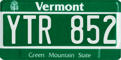 VT license plate YTR852