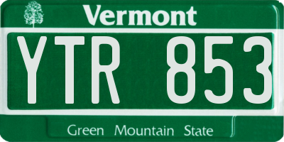 VT license plate YTR853