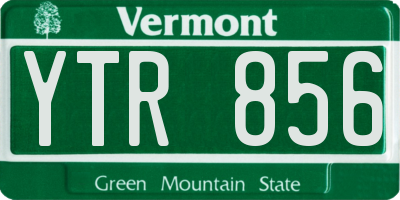 VT license plate YTR856