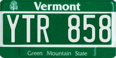 VT license plate YTR858