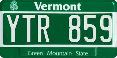 VT license plate YTR859
