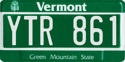 VT license plate YTR861