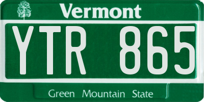VT license plate YTR865