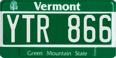 VT license plate YTR866