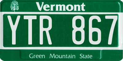 VT license plate YTR867