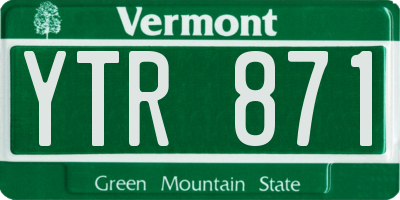 VT license plate YTR871