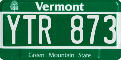 VT license plate YTR873