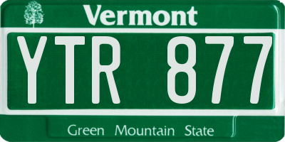 VT license plate YTR877